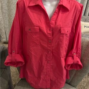 Croft & Barrow Women's Pink Button-Down Shirt